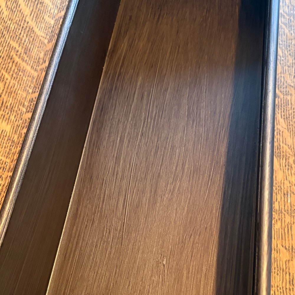 Elegant Brown wood look metal Bath Organizer - Picture 3 of 4